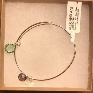 Swarovski Alex and Ani peridot Aqua August birthstone bracelet NWT